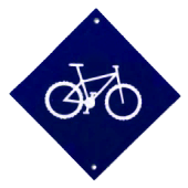 Cykelled blå markering
